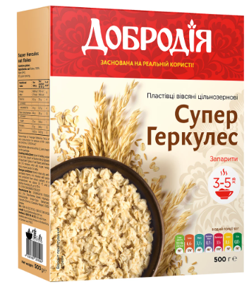 Пластівці вівсяні Добродія Супер Геркулес, 500 г